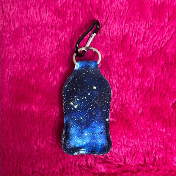 Galaxy Blue Hand Sanitizer Holder Keychain with hand sanitizer - Picture 2 of 2
